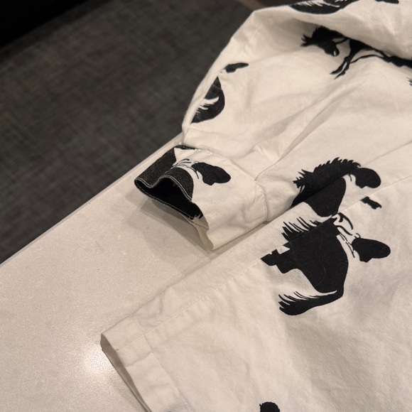 Stylish Men's Equestrian Print Button Down Shirt see measurements - Picture 10 of 10